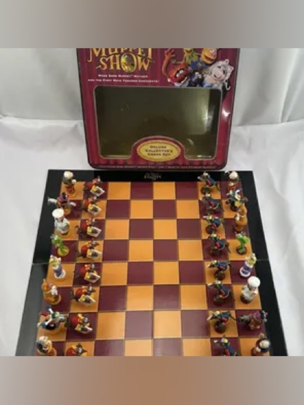 2003 The Muppet Show Deluxe Collectors Chess Set 32 Pieces Tin Box  👀 MISSING 1